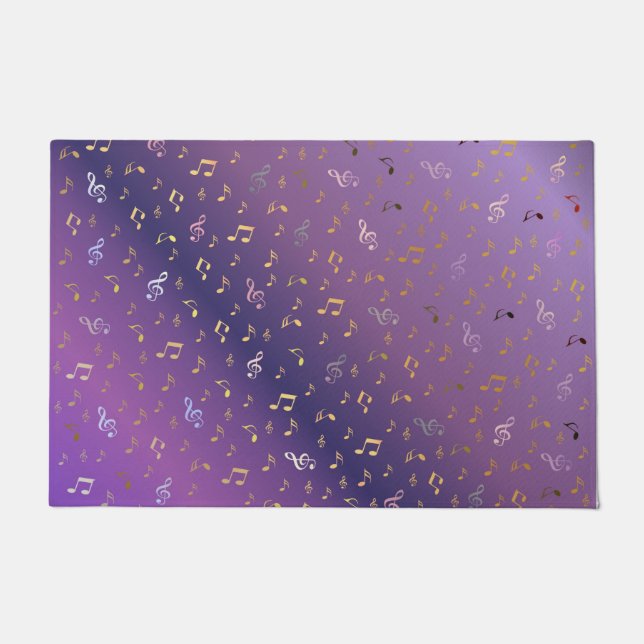 purple,note, musical, melody, music, sound, sign, doormat (Front)