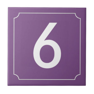 Purple number or letter placard tile
