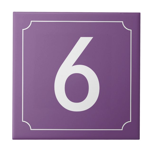 Purple number or letter placard tile (Front)