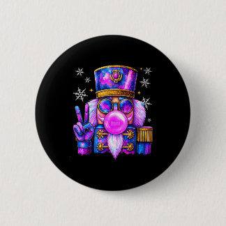 Purple Nutcracker Blowing Bubble Gum Cute Christma 2 Inch Round Button