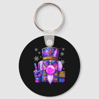 Purple Nutcracker Blowing Bubble Gum Cute Christma Keychain