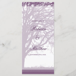 Purple Oak Tree Winter Wedding Program
