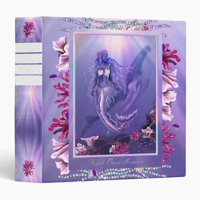 Purple Ocean Mermaid Binder (Front/Spine)