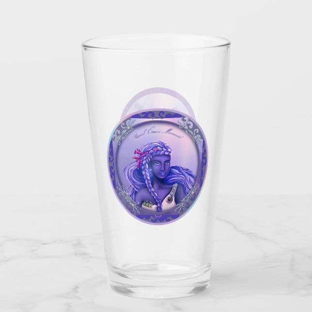 Purple ocean mermaid glass (Front)