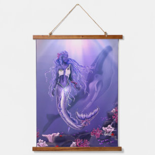 Purple Ocean Mermaid hanging tapestry