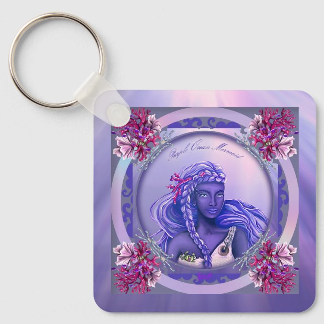 Purple Ocean Mermaid Keychain (Front)