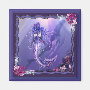 Purple Ocean Mermaid Magnet