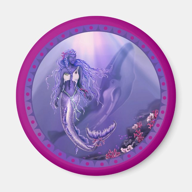 Purple Ocean mermaid Magnet (Front)