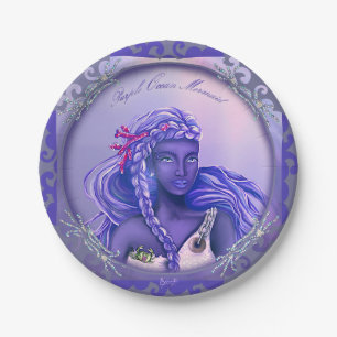 Purple Ocean Mermaid  Paper Plate