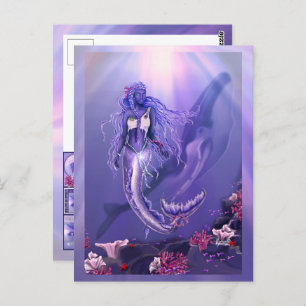 Purple Ocean Mermaid Postcard