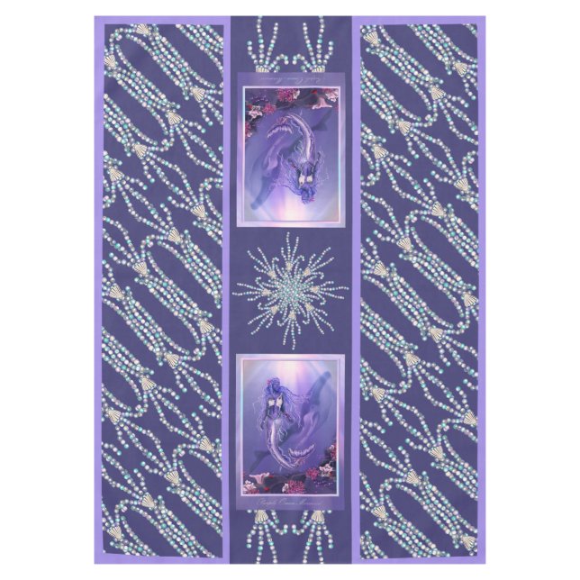 Purple Ocean Mermaid Tablecloth (Front)
