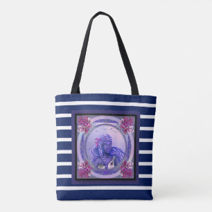 Purple Ocean Mermaid Tote Bag