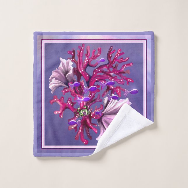 Purple Ocean Mermaid Wash Cloth (Wash Cloth)