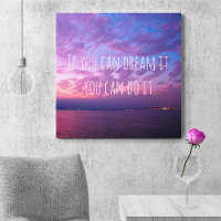Purple Ocean Sunset Photo Dream It Do It Quote