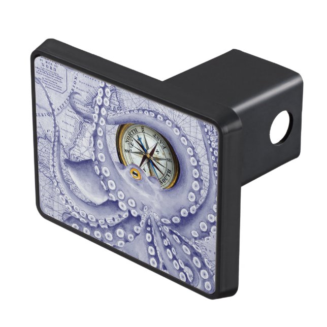 Purple Octopus Compass Trailer Hitch Cover (Top Right)