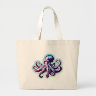 Purple Octopus Large Tote Bag