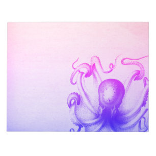 Purple Octopus Shadow Steampunk Sea Travel Notepad