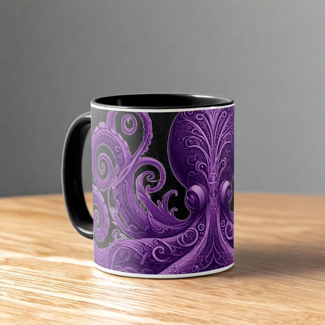 Purple Octopus Victorian Steampunk Kraken  Mug (Creator Uploaded)