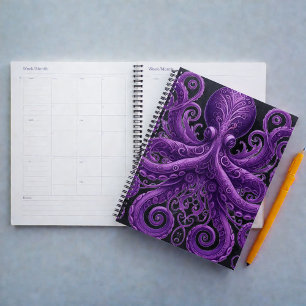Purple Octopus Victorian Steampunk Kraken Planner