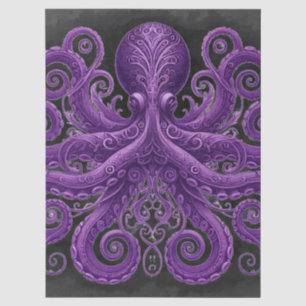 Purple Octopus Victorian Steampunk Kraken  Tissue Paper