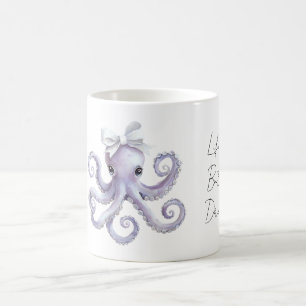 Purple Octopus White Bow Coffee Mug
