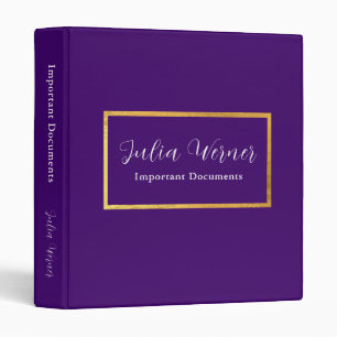 Purple Office or School minimalistic Binder