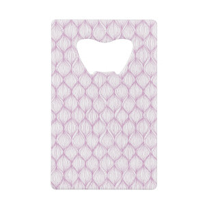 Purple ogee stripes pattern background credit card bottle opener