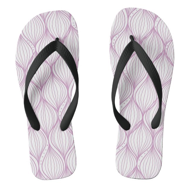 Purple ogee stripes pattern background flip flops (Footbed)