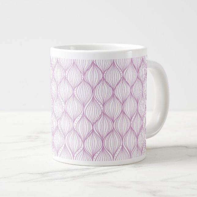 Purple ogee stripes pattern background large coffee mug (Front Right)