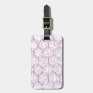 Purple ogee stripes pattern background luggage tag