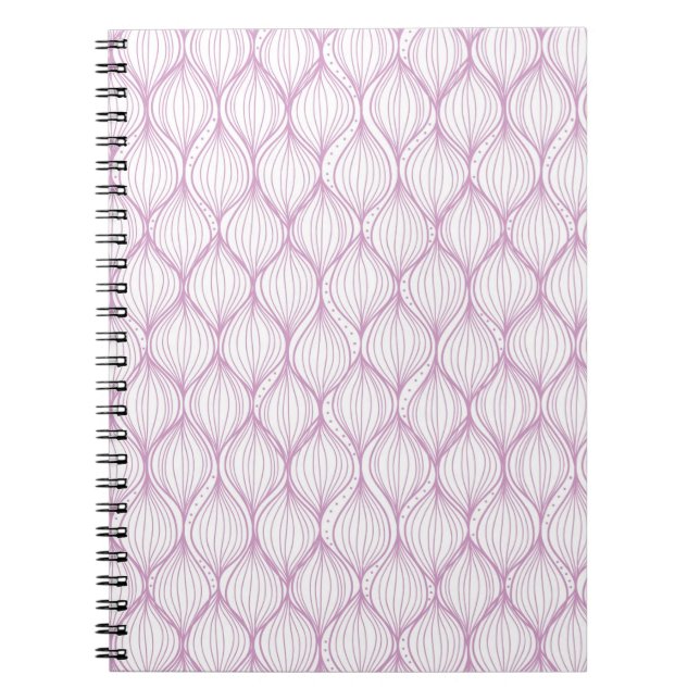 Purple ogee stripes pattern background notebook (Front)