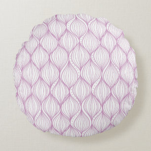 Purple ogee stripes pattern background round pillow