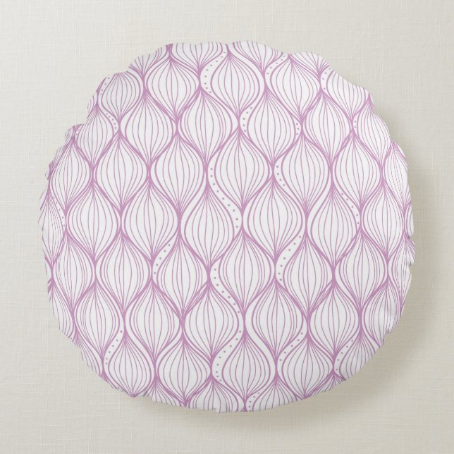 Purple ogee stripes pattern background round pillow (Front)