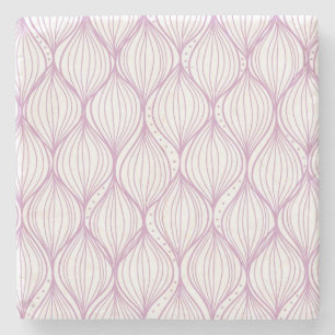 Purple ogee stripes pattern background stone coaster