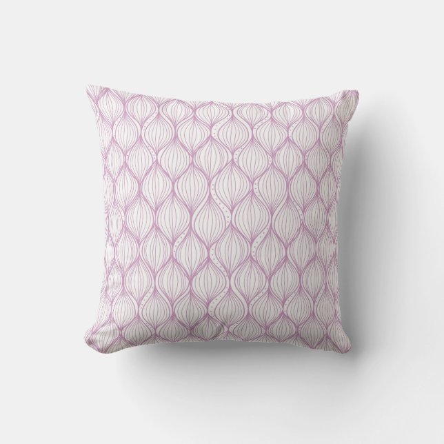Purple ogee stripes pattern background throw pillow (Front)