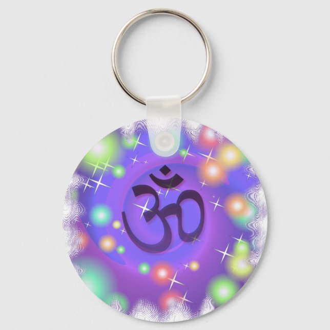 purple om keychain (Front)