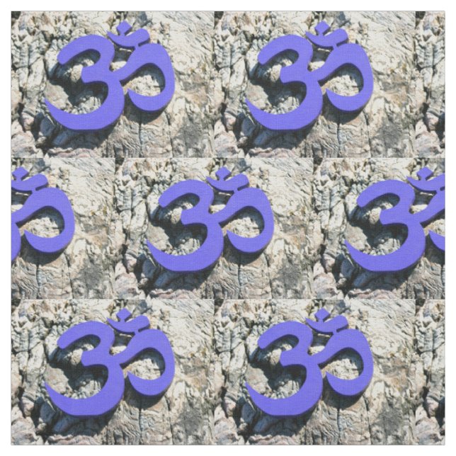 purple Om symbol on granite Fabric (Swatch)