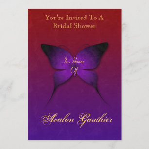 Purple Ombre Butterfly Bridal Shower Invitation