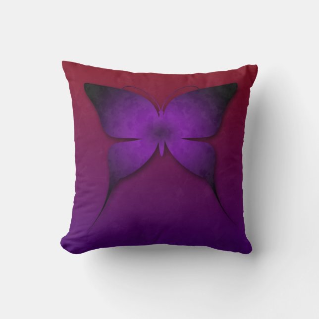 Purple Ombre Butterfly Pillow (Front)