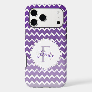 Purple Ombre Chevron Personalized iPhone Case