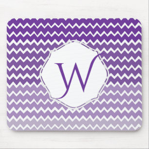 Purple Ombre Chevron Personalized Mouse Pad