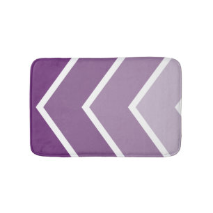 Purple Ombré Chevron Stripes Pattern Bath Mat