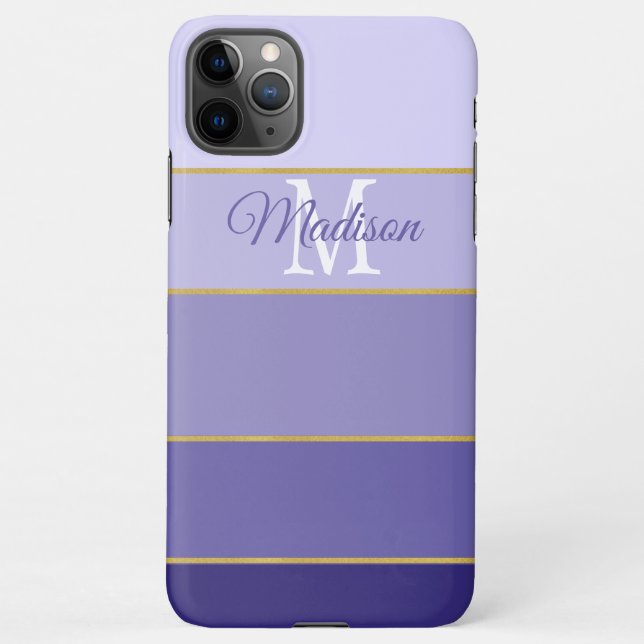  Purple Ombre Colour Blocks Personalized iPhone Case (Back)