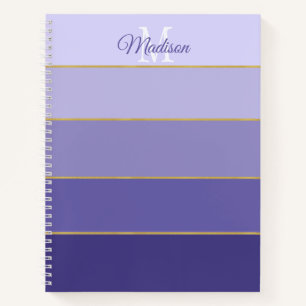 Purple Ombre Colour Blocks Personalized    Notebook