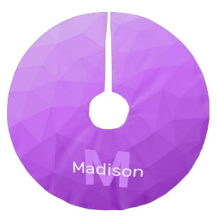 Purple ombre geometric mesh pattern Monogram Brushed Polyester Tree Skirt