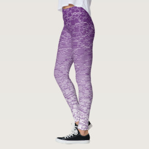 Purple Ombre Geometric Shapes Mini Tile Fade Leggings