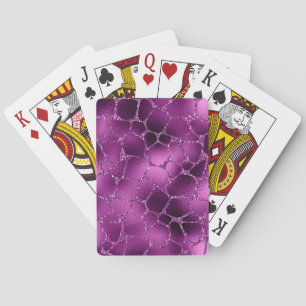 Purple Ombre Glam Glitter Giraffe Spots Pattern Playing Cards