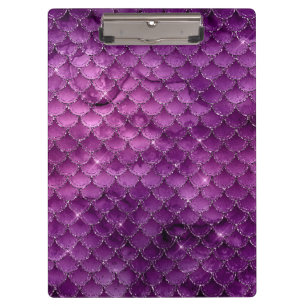 Purple Ombre Glam Mermaid Scales Pattern Clipboard