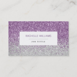 Purple Ombre Glitter Business Card