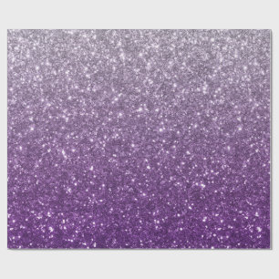 Purple Ombre Glitter Look Wrapping Paper